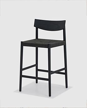 Kent oak counter stool - black woven seat