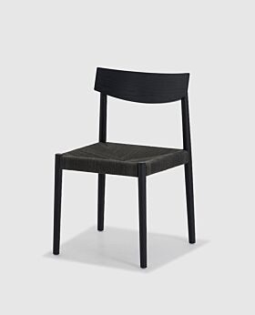 Kent oak black dining chair - black woven seat