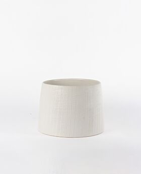 Suki pot etched white - large