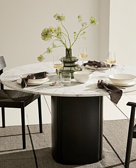 Vincent round dining table marble - oak black