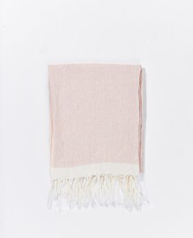 Whitehaven linen throw - pink salt