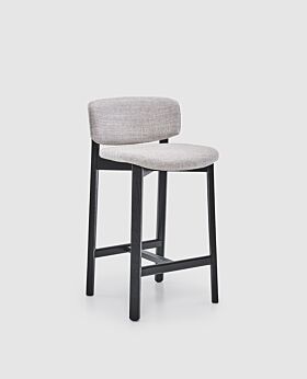 Yves counter stool - black oak w west lake harbour grey seat 