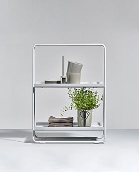 Zone A-table shelf unit - soft grey - small