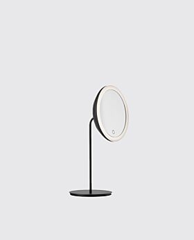 Zone standing mirror with light - black