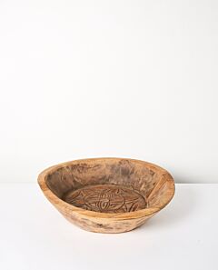 Bhadra vintage carved timber bowl - small