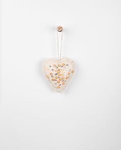 Fable hanging heart muslin w champagne sequins