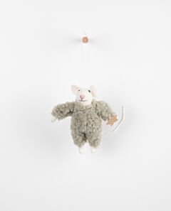Storybook hanging furry mouse - grey